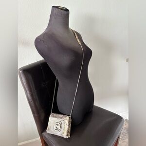 Vintage Halston Snakeskin Crossbody Chain Purse